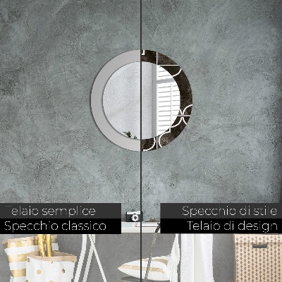 Miroir rond avec décoration Carreaux anciens