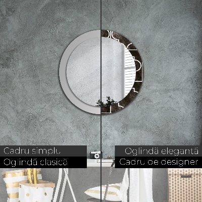 Miroir rond avec décoration Carreaux anciens