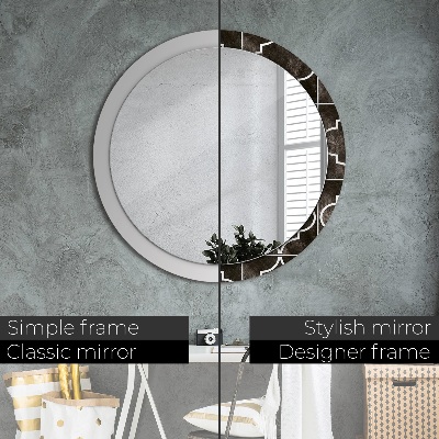 Miroir rond avec décoration Carreaux anciens