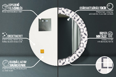 Miroir rond imprimé Carreaux anciens