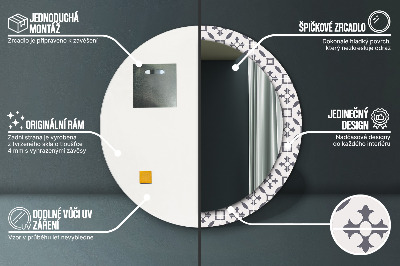 Miroir rond imprimé Carreaux anciens