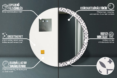 Miroir rond imprimé Carreaux anciens
