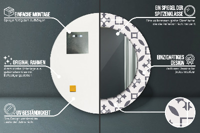 Miroir rond imprimé Carreaux anciens