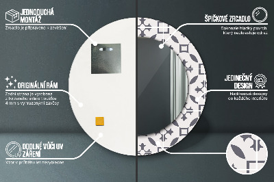Miroir rond imprimé Carreaux anciens