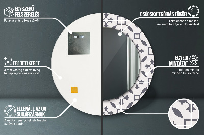 Miroir rond imprimé Carreaux anciens