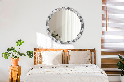 Miroir rond avec décoration Motif hexagonal