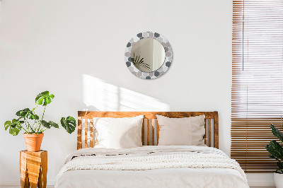 Miroir rond avec décoration Motif hexagonal