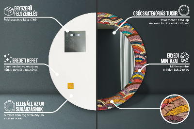Miroir rond avec décoration Ornement bohème