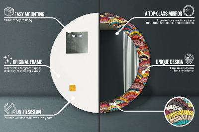 Miroir rond avec décoration Ornement bohème