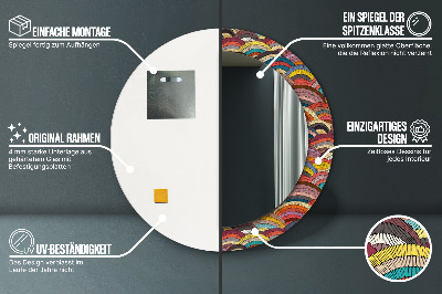 Miroir rond avec décoration Ornement bohème