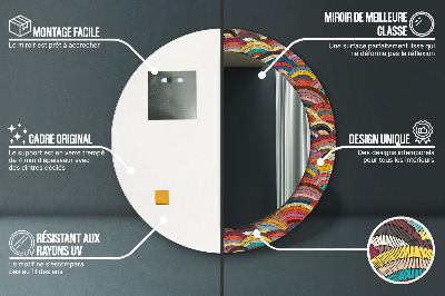 Miroir rond avec décoration Ornement bohème
