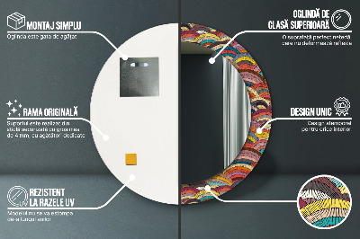 Miroir rond avec décoration Ornement bohème