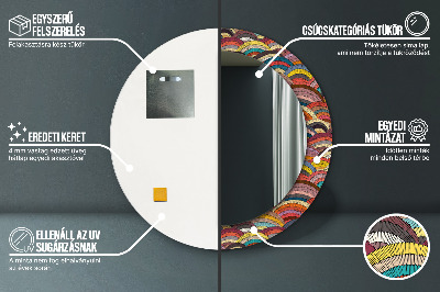 Miroir rond avec décoration Ornement bohème