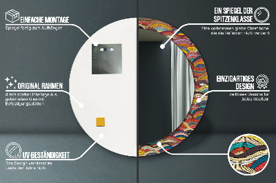 Miroir rond avec décoration Ornement bohème