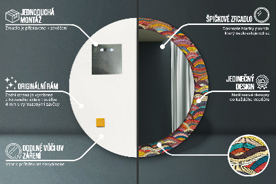 Miroir rond avec décoration Ornement bohème