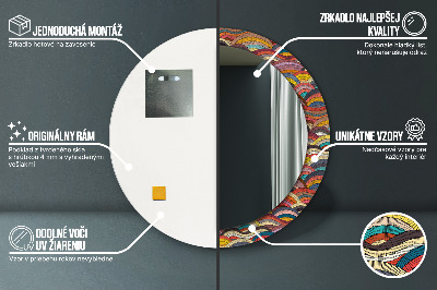Miroir rond avec décoration Ornement bohème