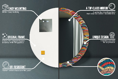 Miroir rond avec décoration Ornement bohème