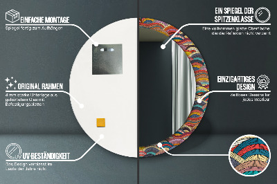 Miroir rond avec décoration Ornement bohème