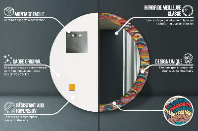 Miroir rond avec décoration Ornement bohème
