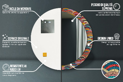 Miroir rond avec décoration Ornement bohème