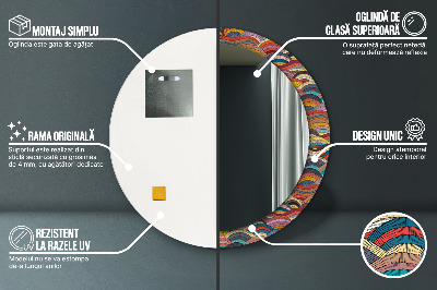 Miroir rond avec décoration Ornement bohème