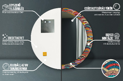 Miroir rond avec décoration Ornement bohème