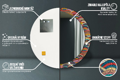 Miroir rond avec décoration Ornement bohème
