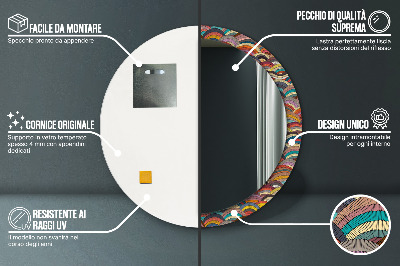 Miroir rond avec décoration Ornement bohème
