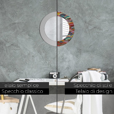 Miroir rond avec décoration Ornement bohème