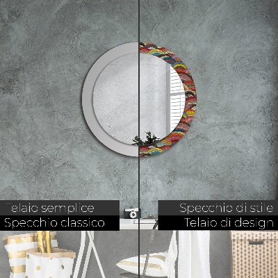Miroir rond avec décoration Ornement bohème