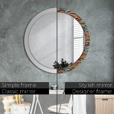 Miroir rond avec décoration Ornement bohème
