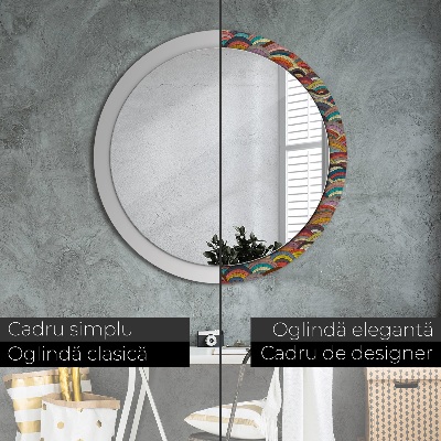 Miroir rond avec décoration Ornement bohème