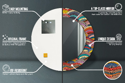 Miroir rond avec décoration Ornement bohème