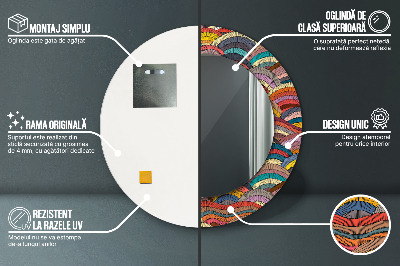 Miroir rond avec décoration Ornement bohème