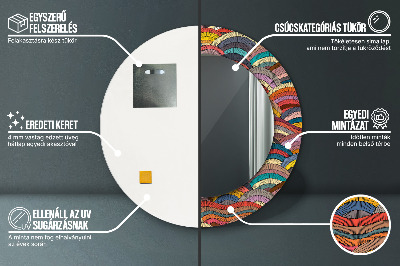 Miroir rond avec décoration Ornement bohème