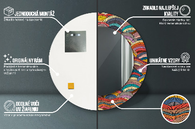 Miroir rond avec décoration Ornement bohème