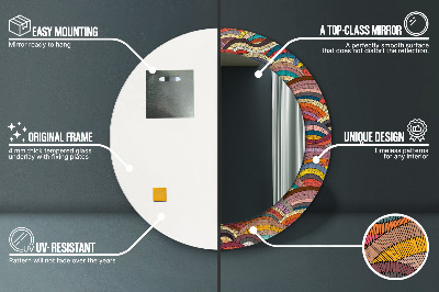 Miroir rond avec décoration Ornement bohème