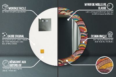 Miroir rond avec décoration Ornement bohème