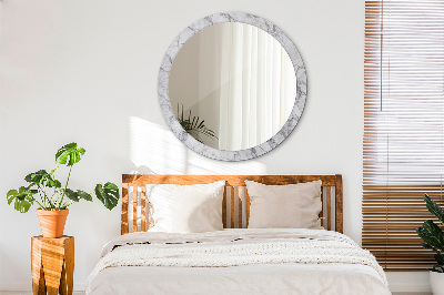 Miroir rond avec décoration Marbre blanc