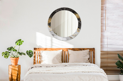 Miroir rond avec décoration Marbre et or