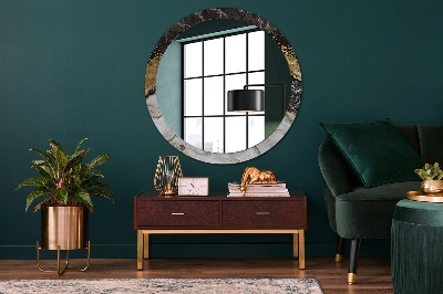 Miroir rond avec décoration Marbre et or
