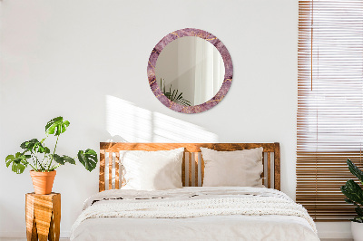 Miroir rond imprimé Marbre avec de l'or