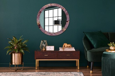 Miroir rond imprimé Marbre avec de l'or
