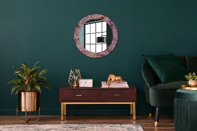 Miroir rond imprimé Marbre avec de l'or