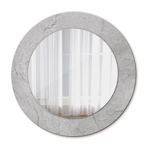 Miroir rond avec décoration Ciment gris