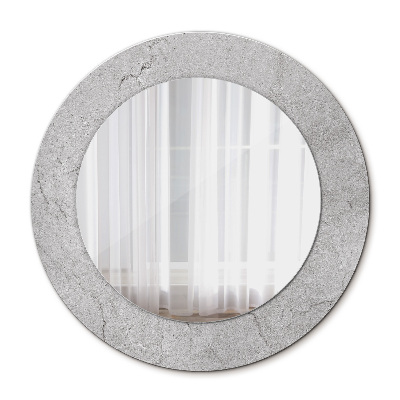 Miroir rond avec décoration Ciment gris