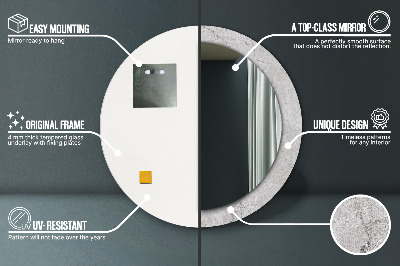 Miroir rond avec décoration Ciment gris