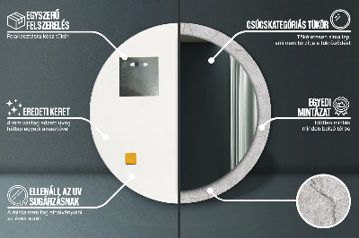 Miroir rond avec décoration Ciment gris