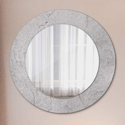 Miroir rond avec décoration Ciment gris