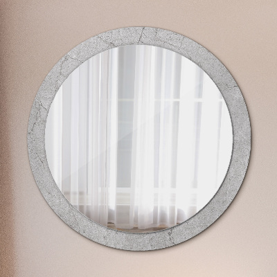 Miroir rond avec décoration Ciment gris
